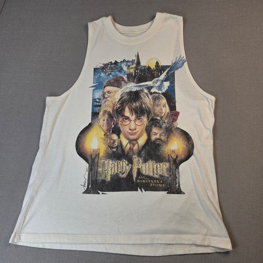 Harry Potter Sorcerer's Stone 2001 Warner Bros Tank Top Shirt Medium Vintage